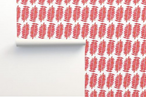 Wallpaper - Staghorn sumac leaves (watercolor artwork) - 
