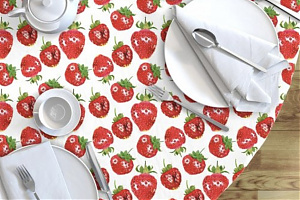 Tablecloth - Strawberry (watercolor artwork) - 
