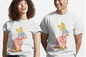 T-shirts with Floral bunny - 