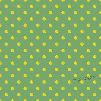Dandelion yellow dots green BK22-A5 - seamless repeat pattern with watercolor elements
