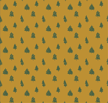 Lined Christmas trees with mustard background BK22-A87 - 