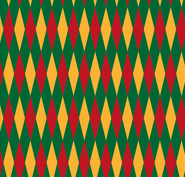 Lozenge pattern, red, mustard and green BK22-A88 - 