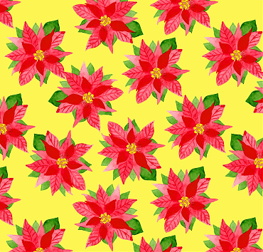 Watercolor poinsettia 2 with yellow background BK22-A98 - 