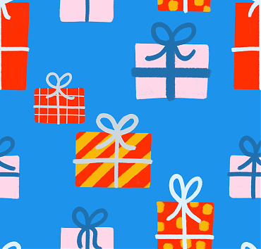 Gifts with blue background BK22-B4  - digital seamless repeat pattern