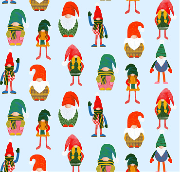 Gnomes festive palette BK22-B9 - digital seamless repeat pattern