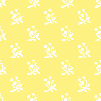Dandelion spot white yellow BK23-A12 - seamless repeat pattern with watercolor elements