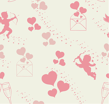 Cupid in full swing pastels BK22-A17 - seamless repeat pattern 