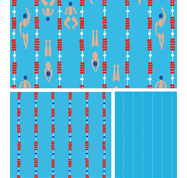 Hard training in the pool - seamless patterns in a collection for buying or licensing, the whole group, or a single pattern 