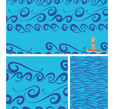 Enjoy the waves - seamless patterns in a collection for buying or licensing, the whole group, or a single pattern 