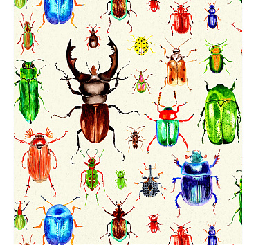 Colorful watercolor bugs - seamless patterns in a collection for buying or licensing, the whole group, or a single pattern 