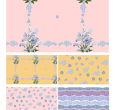 Blooms of Memory - seamless patterns in a collection for buying or licensing, the whole group, or a single pattern 